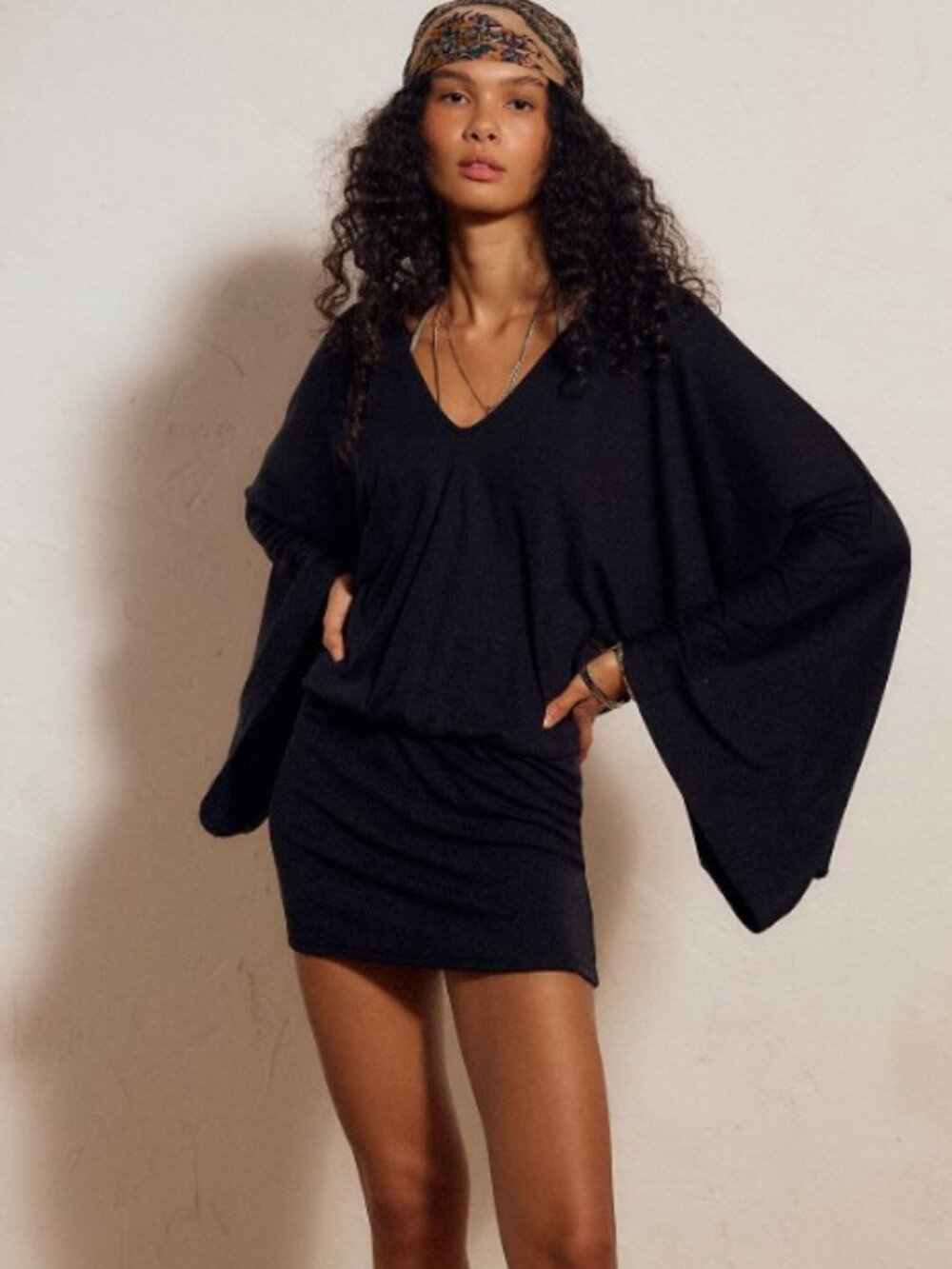 (FP-55) Free People Good Feels V-Neck Mini Dress